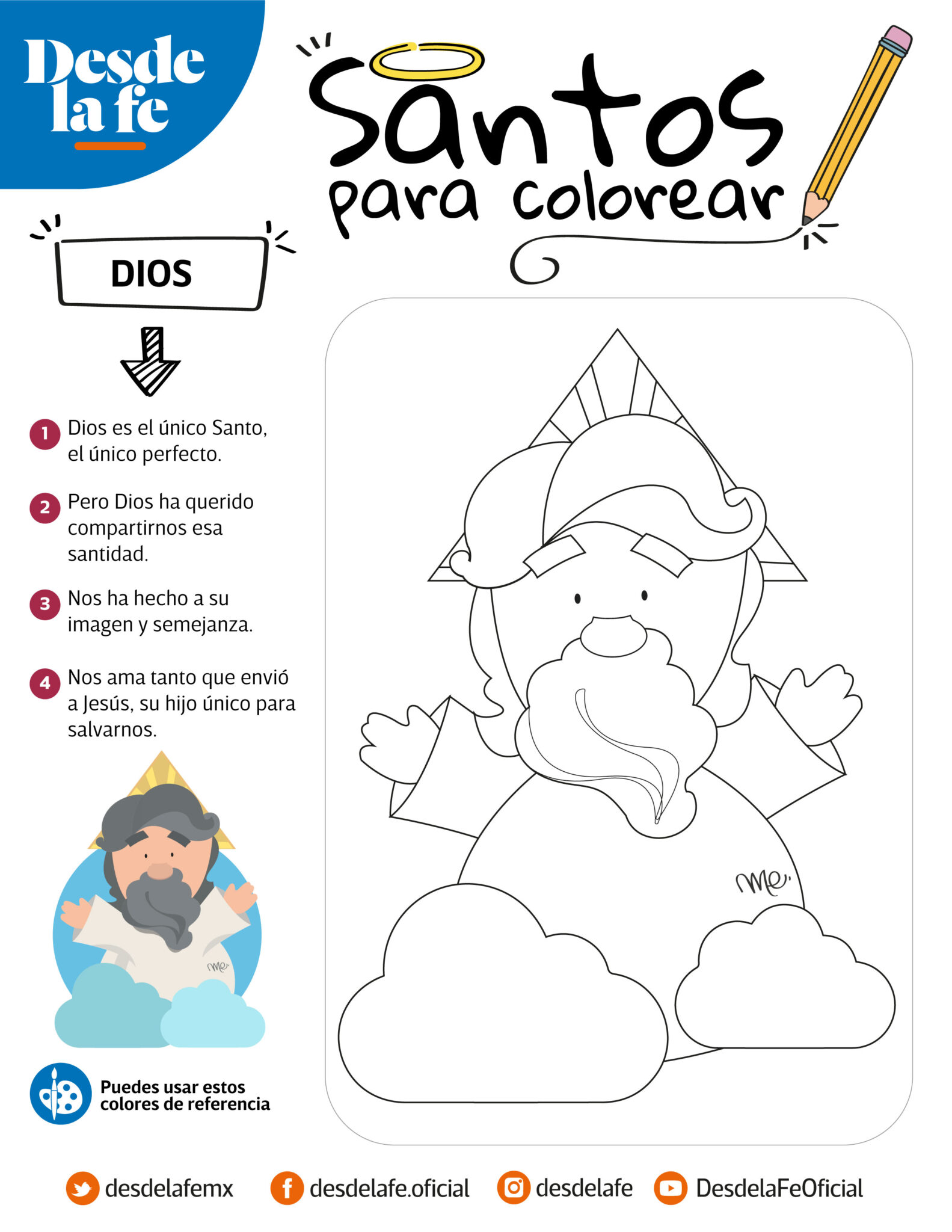 Dibujos de santos para colorear Un álbum de regalo para los niños