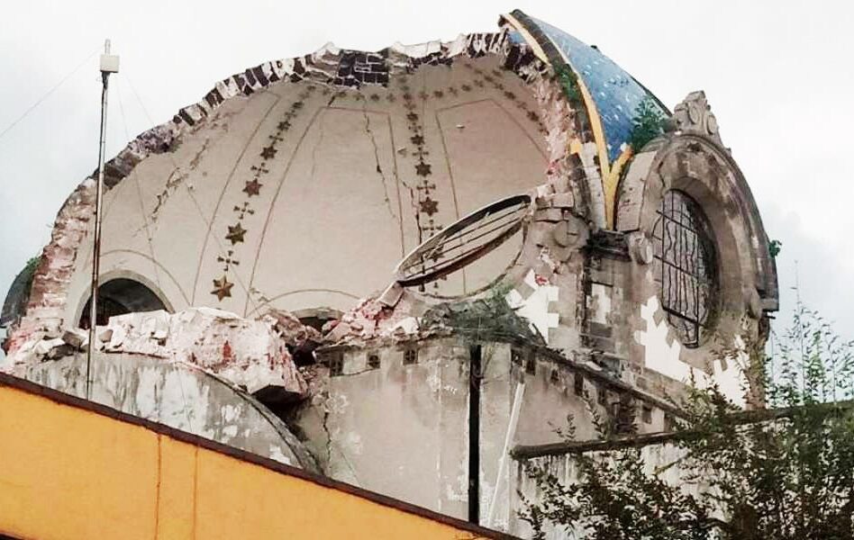 Colapsa cúpula de la Iglesia Nuestra Señora de las Ángeles, monumento histórico