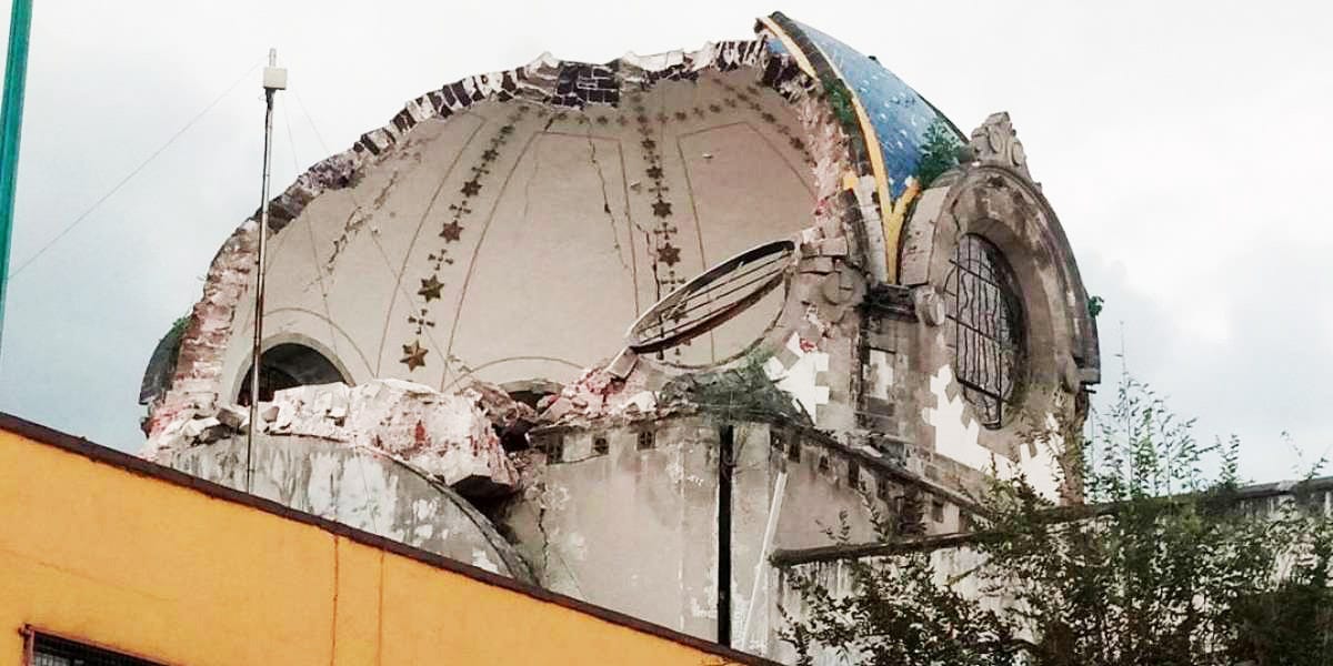 Colapsa cúpula de la Iglesia Nuestra Señora de las Ángeles, monumento histórico