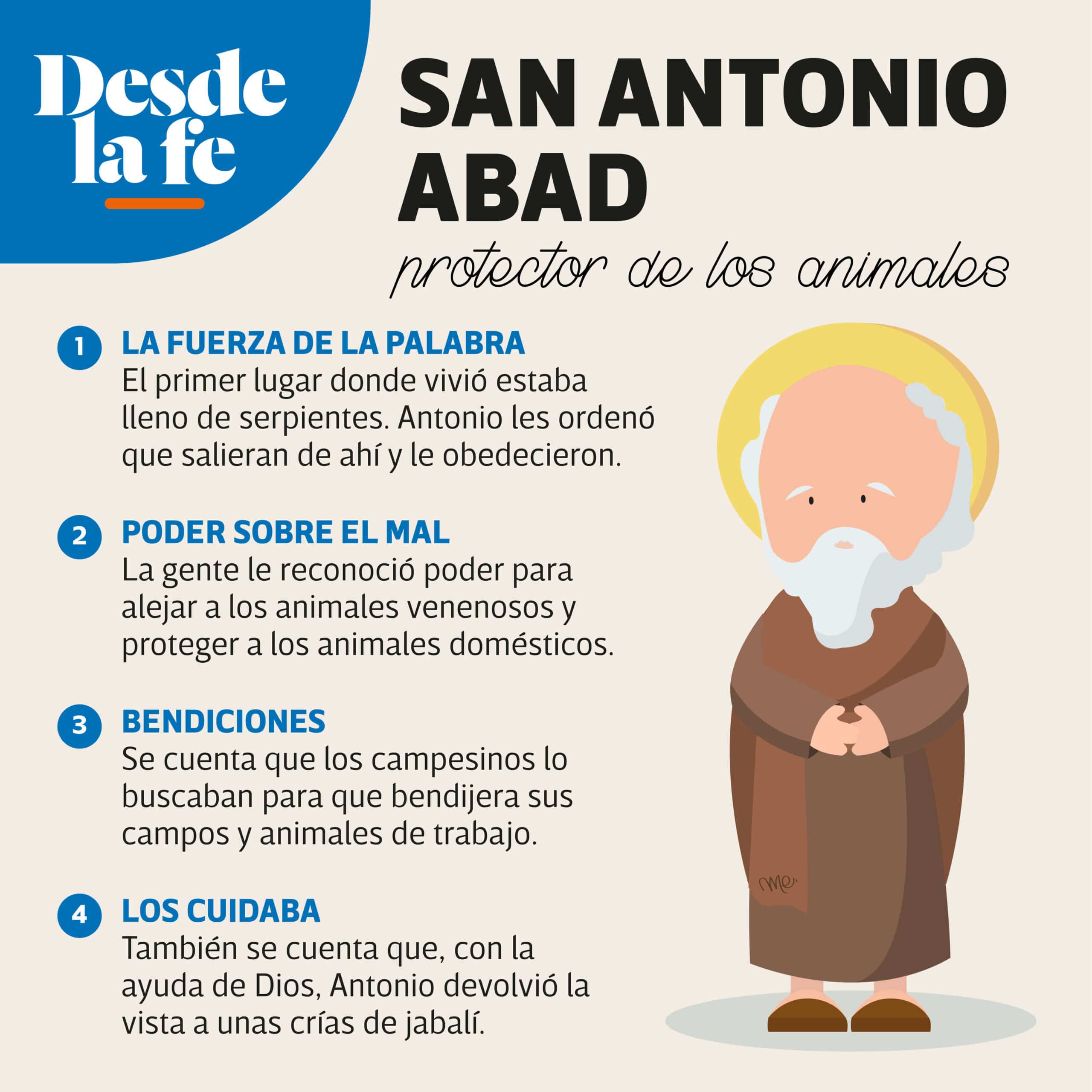 San Antonio Abad es considerado protector de los animales.