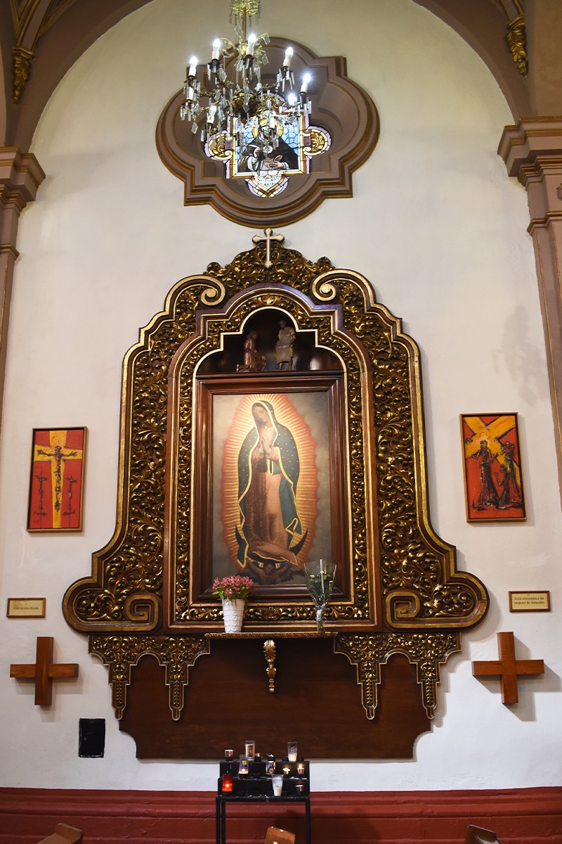 Imagen de la Virgen de Guadalupe en la parroquia de San Vicente Ferrer. Foto: Ricardo Sánchez