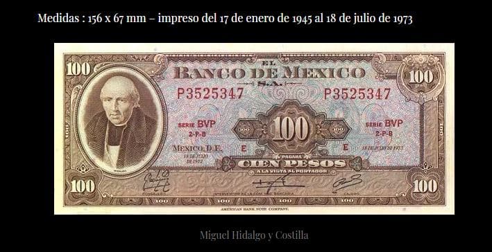 Primer billete impreso con Miguel Hidalgo 1945, Foto Alexorbeuam