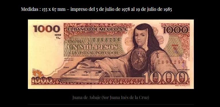Billete de Sor Juana 1978. Foto Alexorbeuam