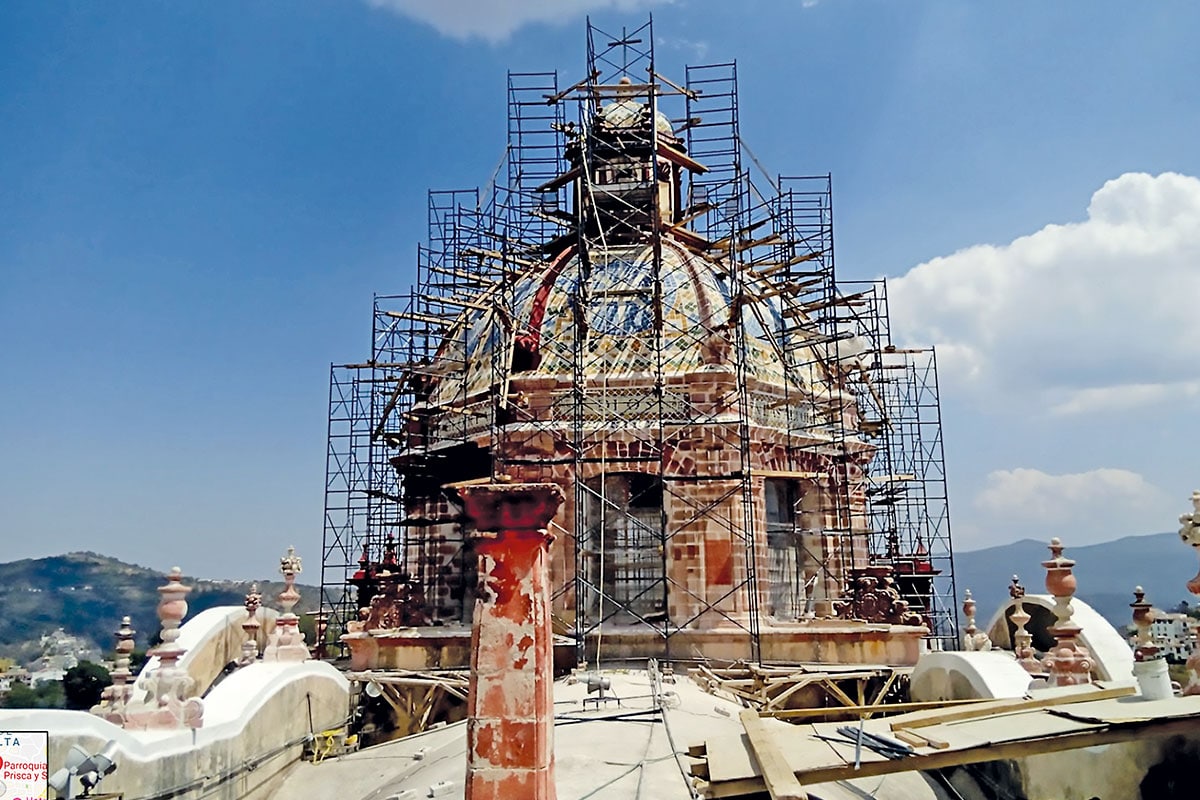 El templo de Santa Prisca sufrió daños en los sismos de 2017, pero ya es considerado seguro para el público.