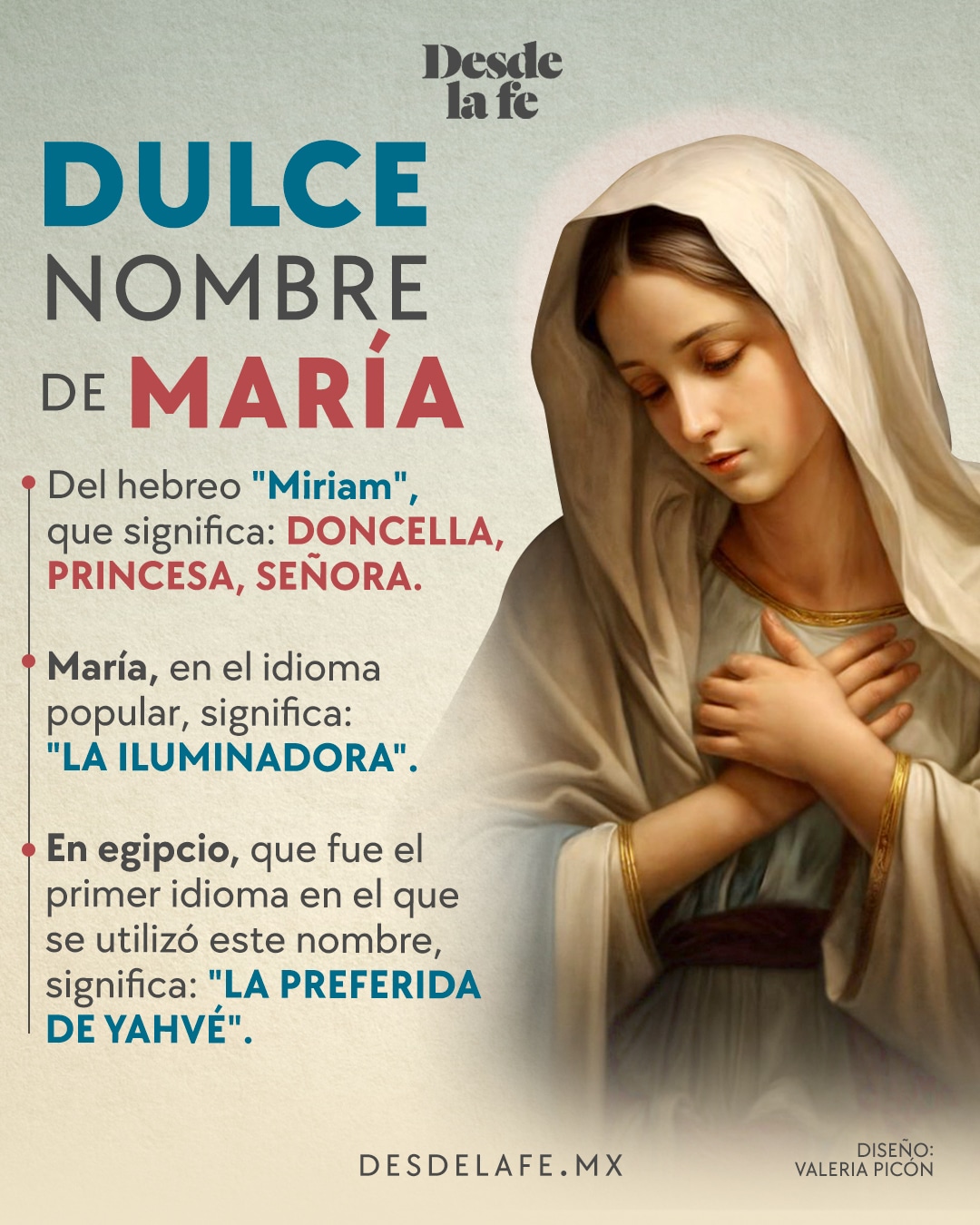 Cada 12 de septiembre la Iglesia celebra el Santísimo Nombre de María. ¿Conoces el sentido de esta fiesta?