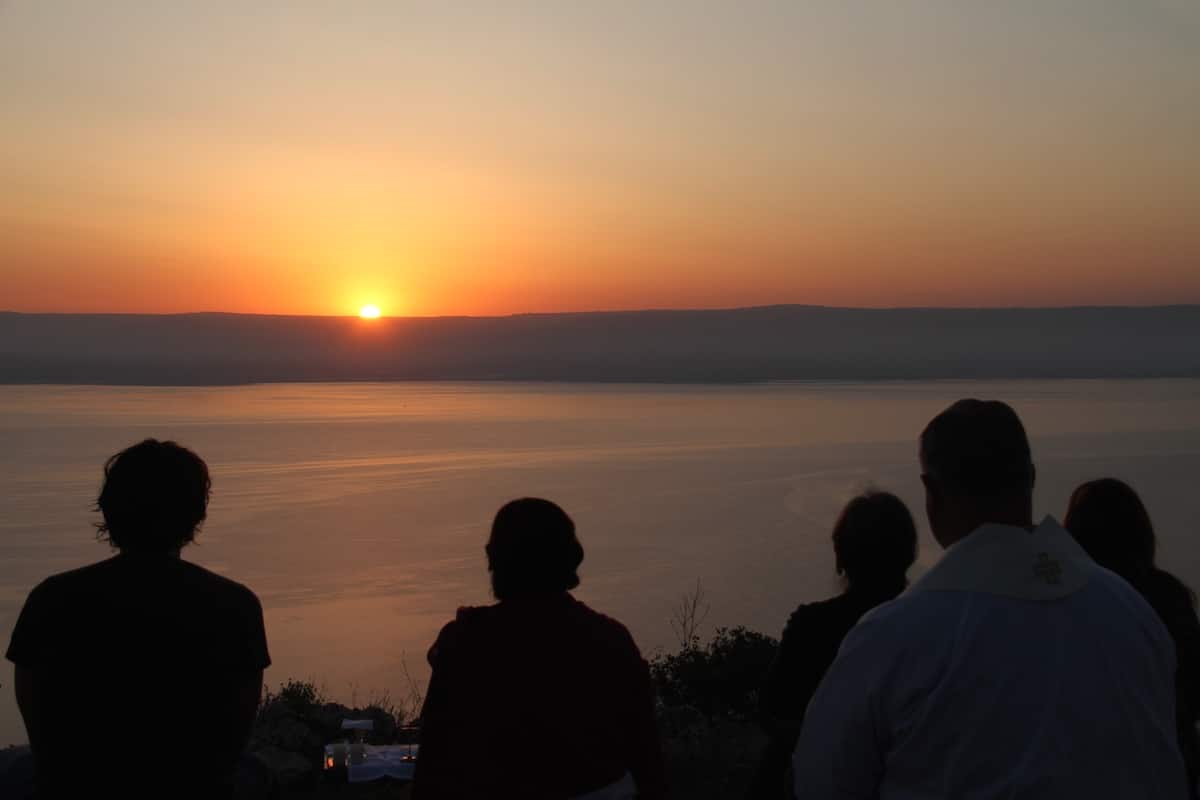 Atardecer al lado del Mar de Galilea