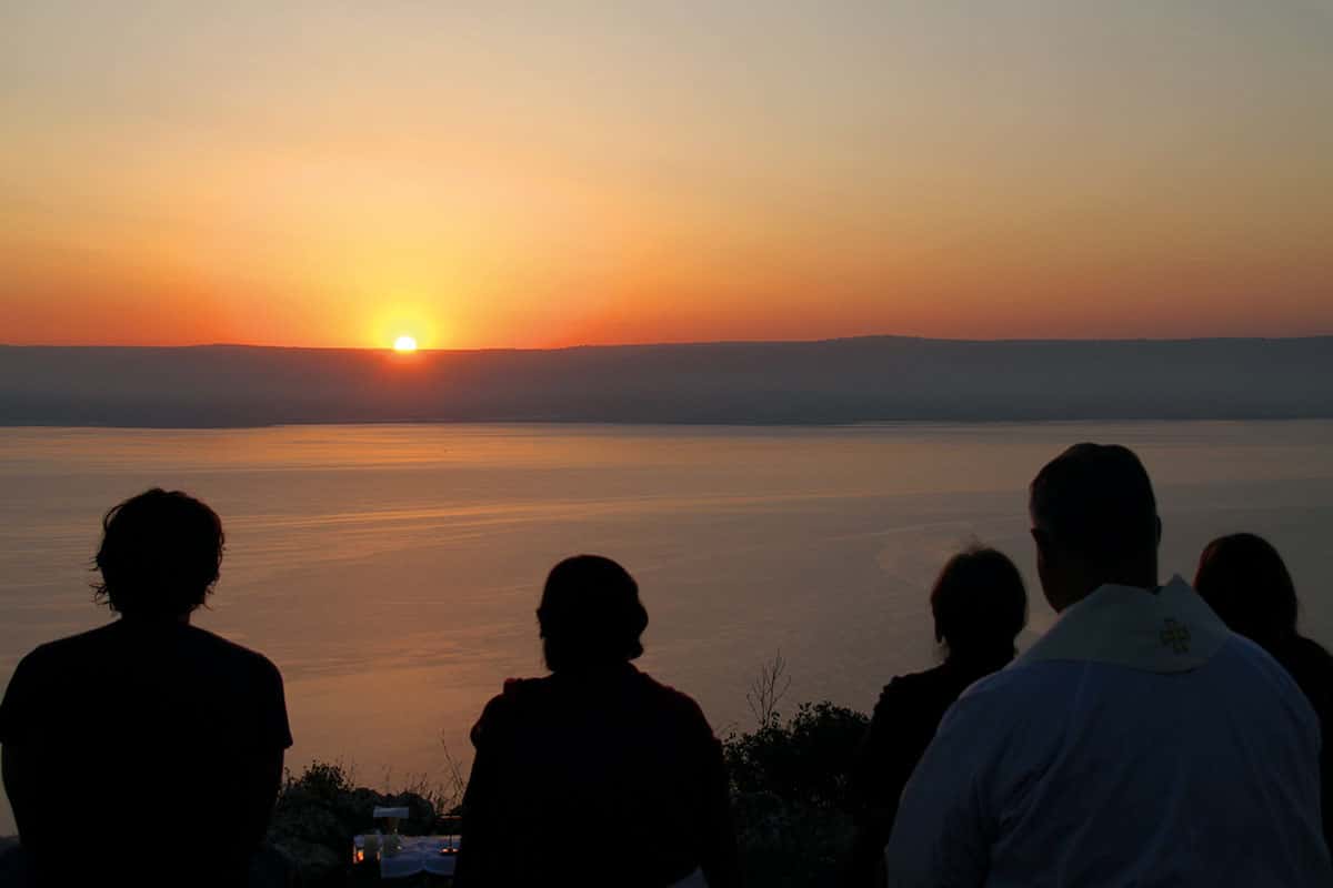 Atardecer en el Mar de Galilea.
