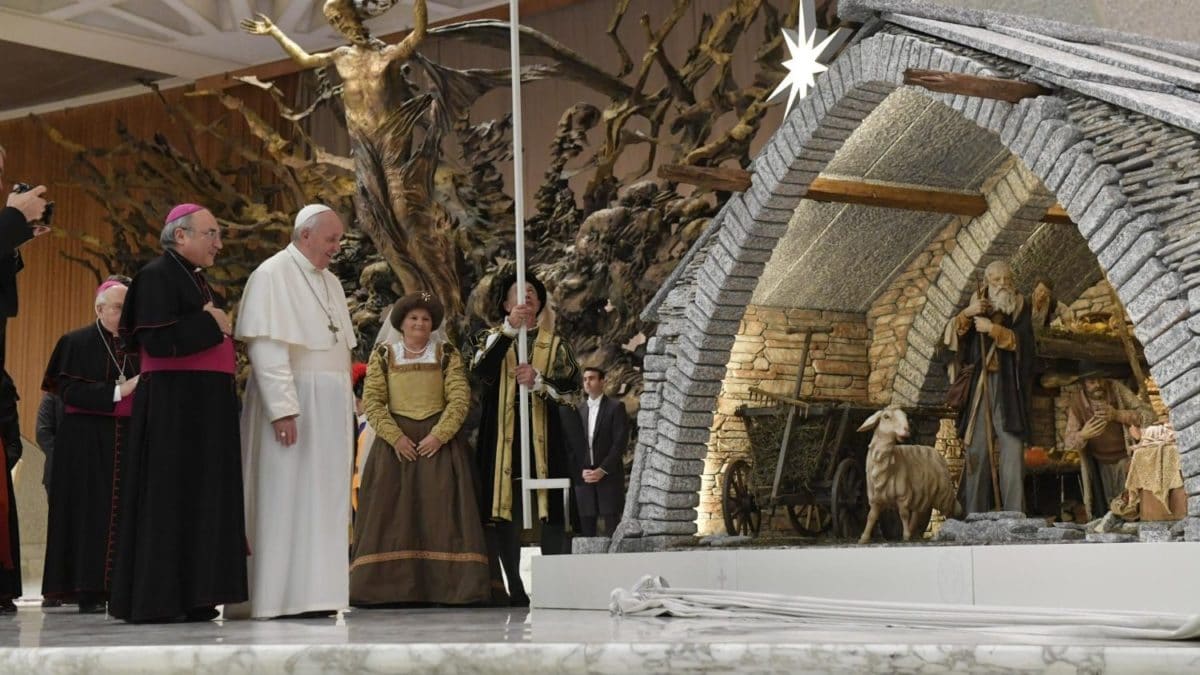 El Papa Francisco inauguró el Nacimiento del Aula Pablo VI