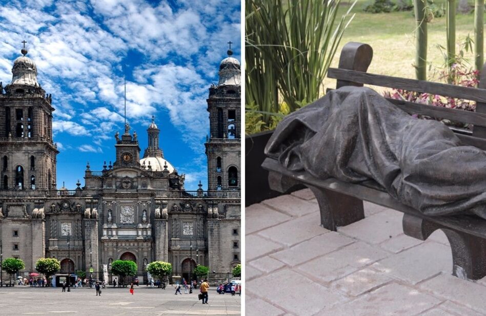 Jesús sin hogar, en México está una de las 100 estatuas sobre la caridad