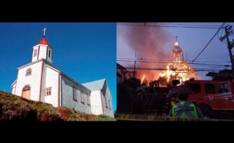 Así era la iglesia de San Francisco de Ancud que se incendió en Chile