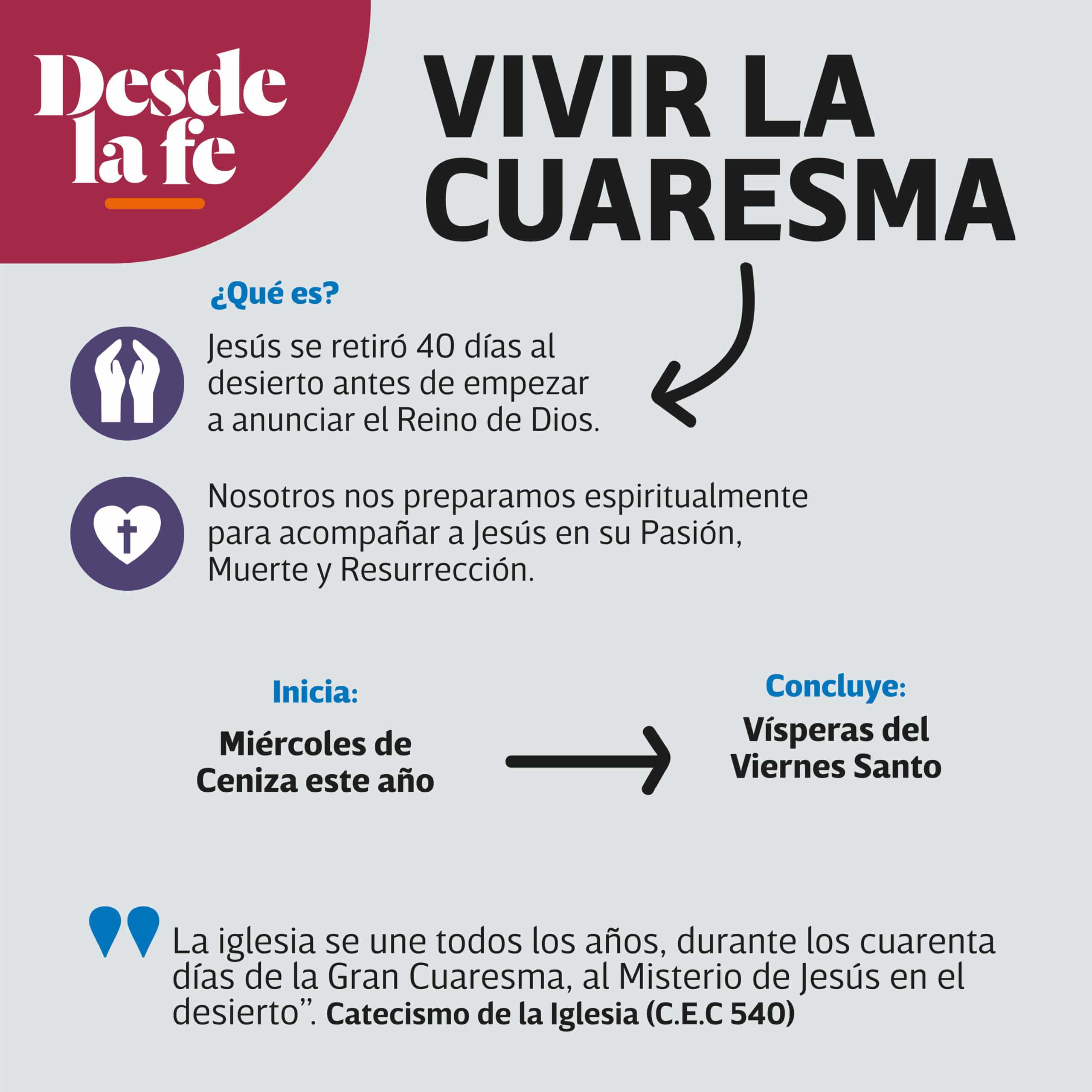 La Cuaresma es un tiempo de penitencia de 40 días.