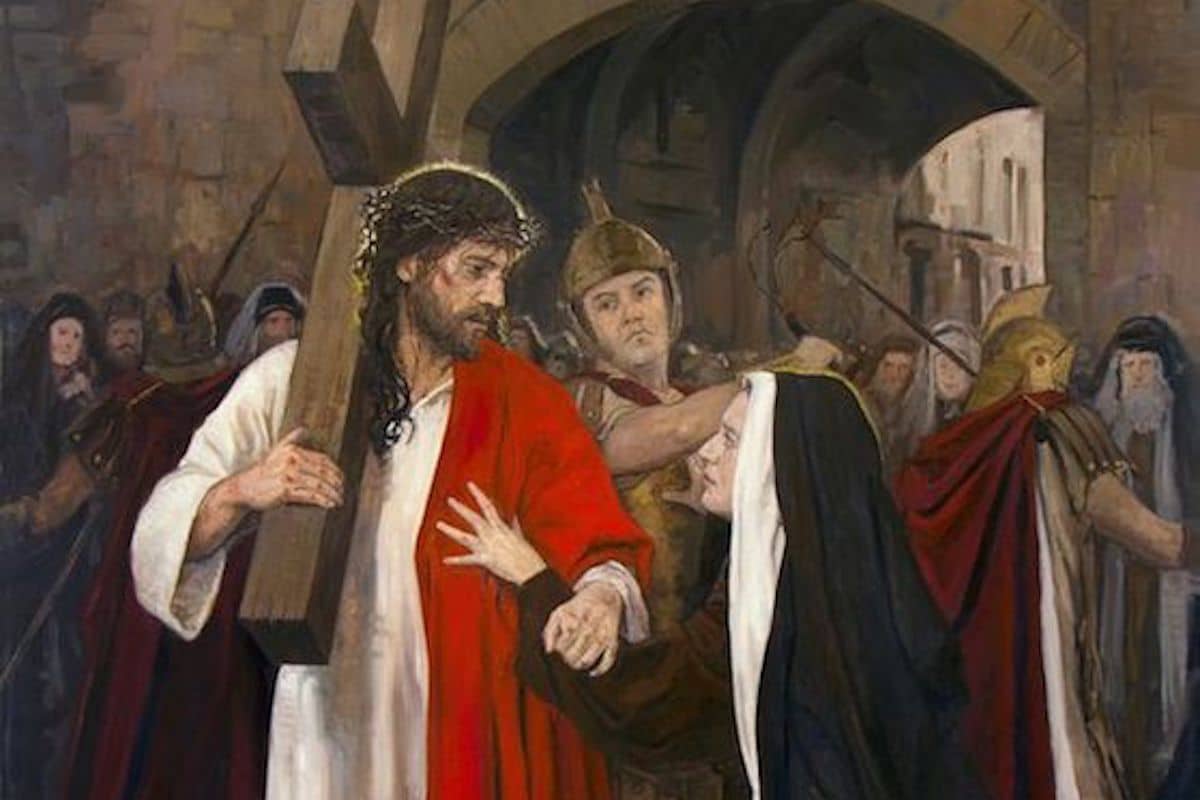 IV Estación del Viacrucis, Jesús se encuentra con su madre.