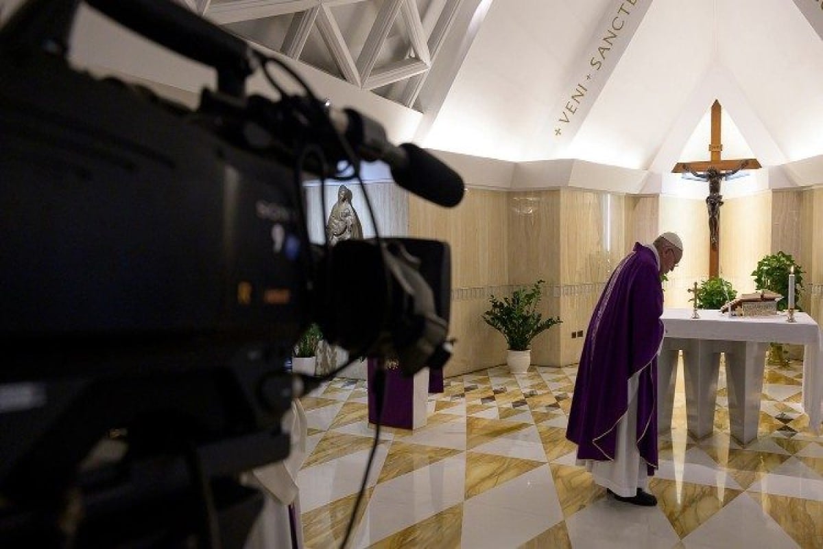Papa transmite su quinta misa ante crisis de coronavirus. Foto Vatican News