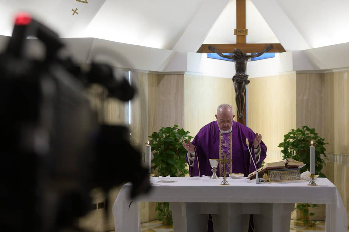 El Papa Francisco en la Capilla de Santa Marta. Foto: Vatican Media