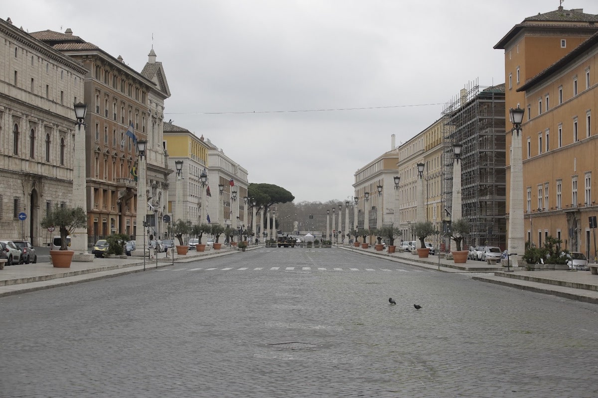 Las calles de Roma durante la pandemia de coronavirus. Foto: Pablo Esparza