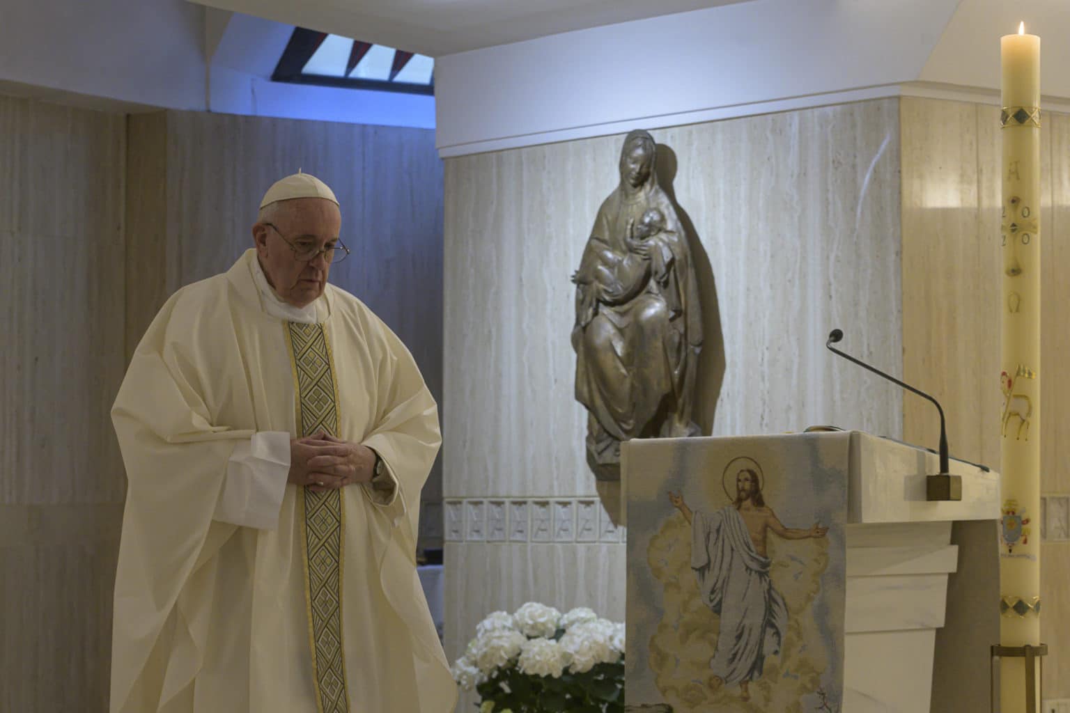 Papa Francisco en Santa Marta. Foto: Vatican Media.