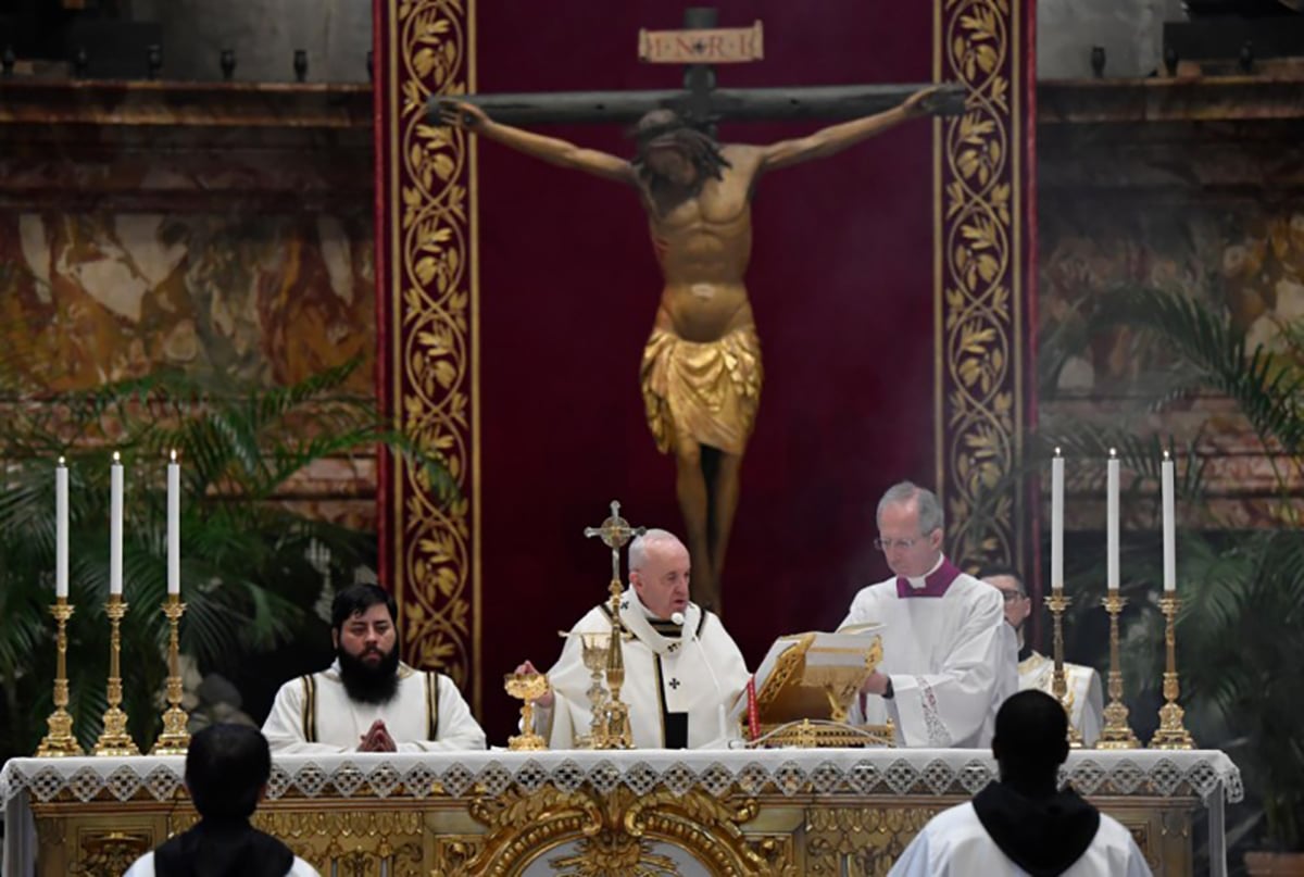 El Papa Francisco en la Misa del Domingo de Resurrección 2020. Foto: Vatican Media.