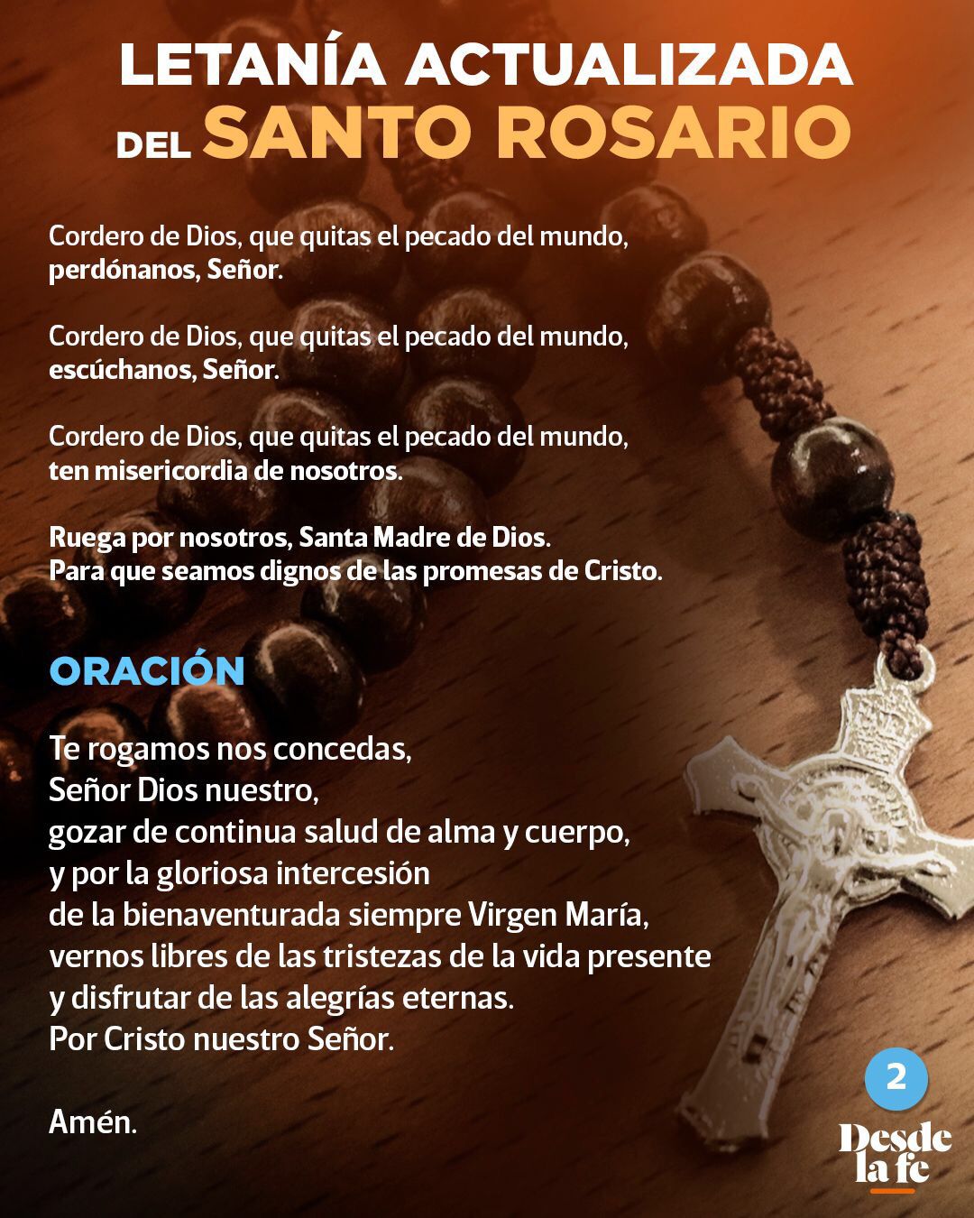 Letanía Santo Rosario completa y actualizada Desde Fe