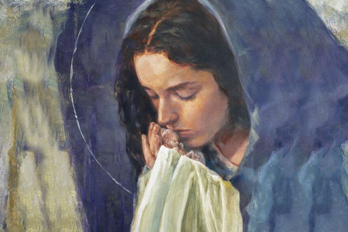 Él mismo Esta llorando Irregularidades Pintura provida de la Virgen María resalta la historia de millones de bebés