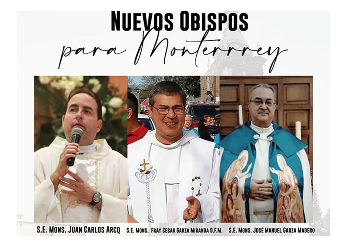 El Papa nombra tres obispos auxiliares para la Arquidiócesis de Monterrey