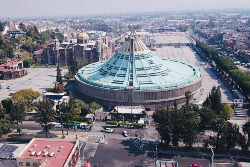 Toma aérea de la Basílica de Guadalupe el 11 de diciembre de 2020.