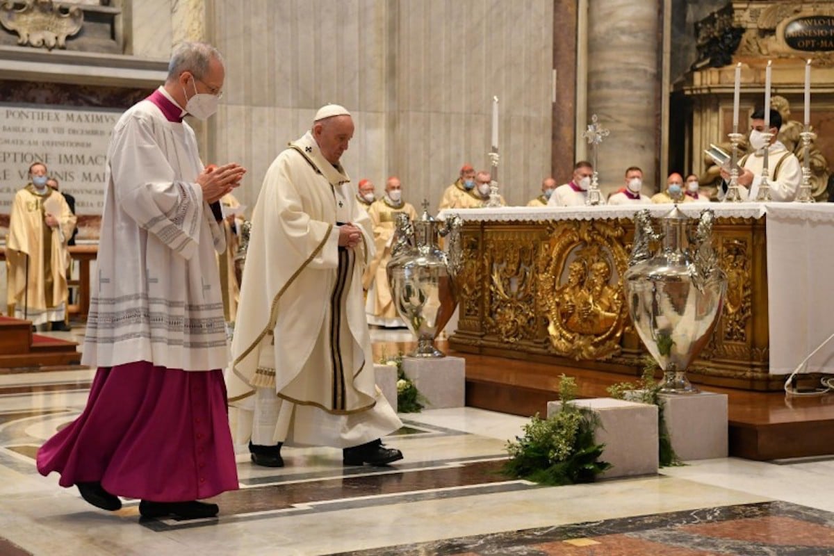 El Papa Francisco en la Misa Crismal 2021. Foto: Vatican Media
