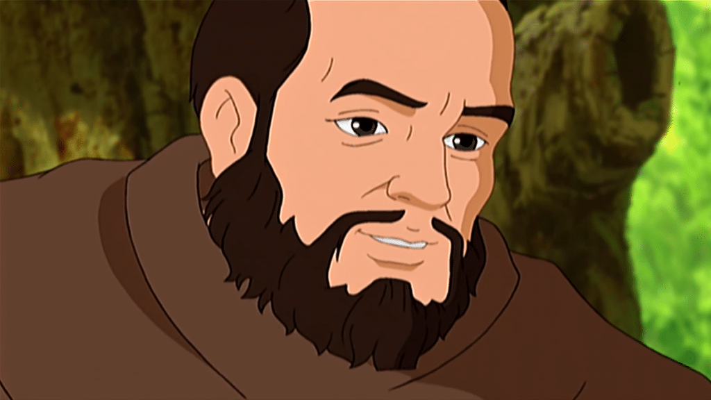 Fotograma de la película animada Padre Pío (2006).