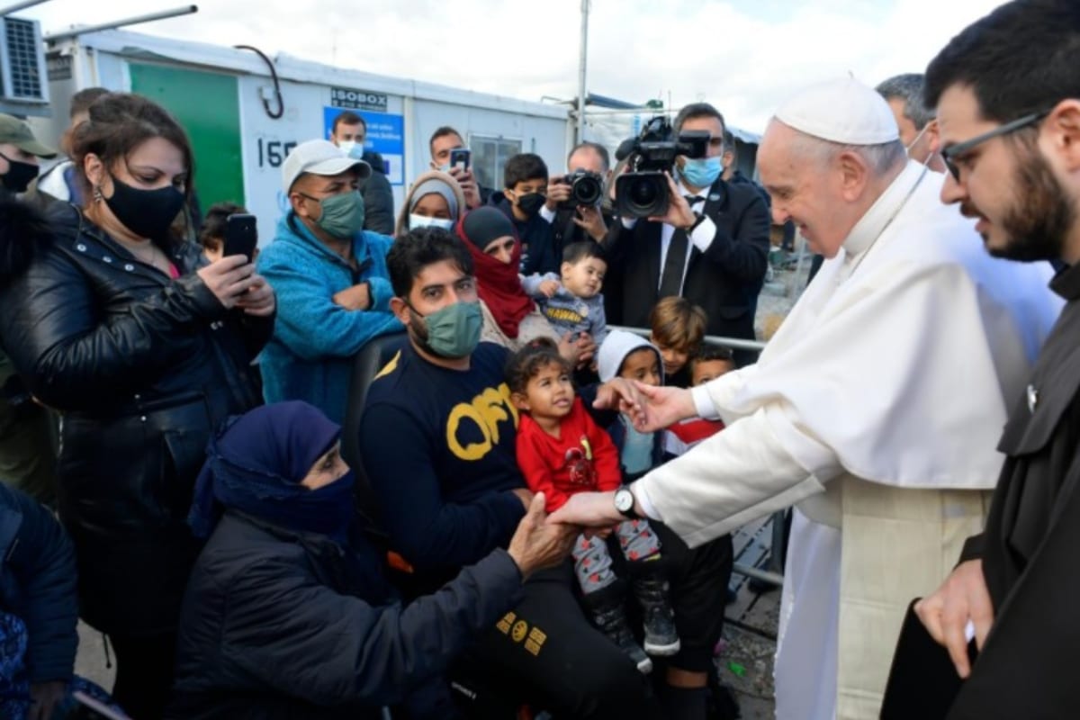 El Papa Francisco en su visita a Lesbos, Grecia. Foto: Vatican Media.