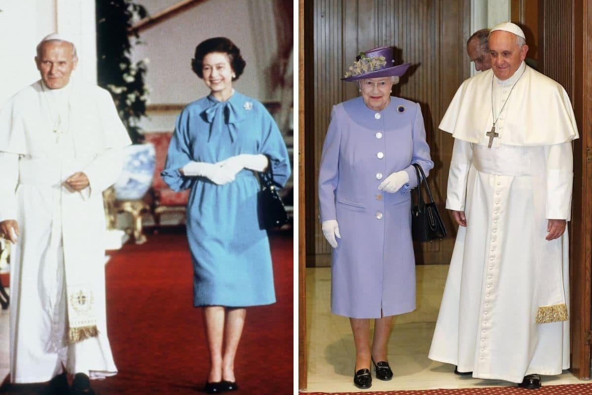 A cuántos Papas conoció la reina Isabel II?