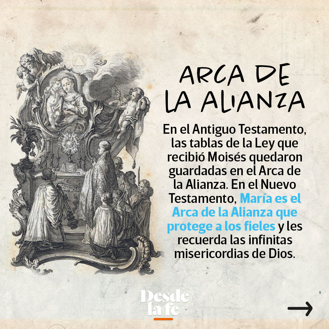 A la Virgen María se le llama "Arca de la Nueva Alianza" en las letanías.