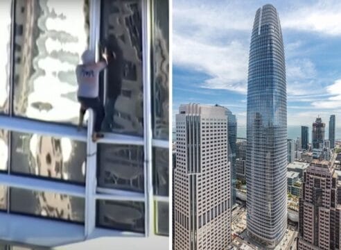 VIDEO: “Spiderman provida” escala 60 pisos y arremete contra el aborto