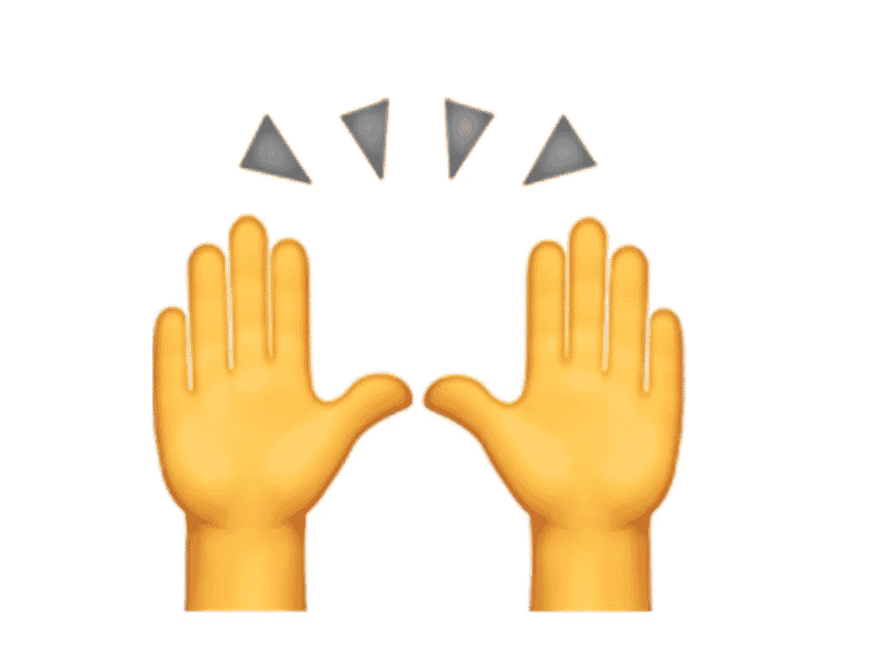 Emoji de manos levantadas para celebrar
