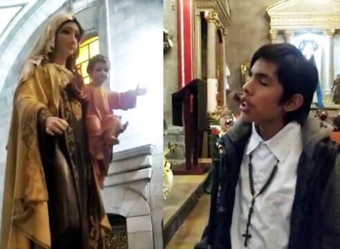 Viral: Joel, el niño ciego que le canta 'mírame' a la Virgen María