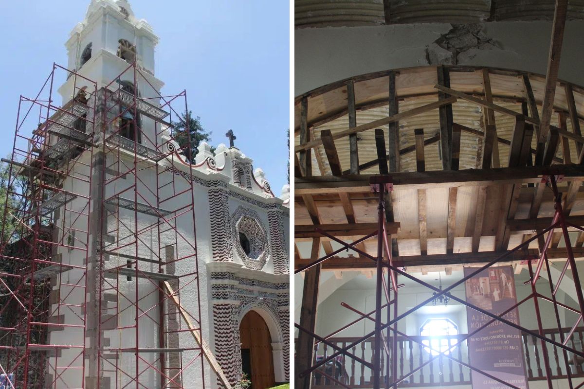 La tercera fase de restauración iniciará en septiembre de 2022 en San Jerónimo Lídice. Fotos: Alfredo Márquez.