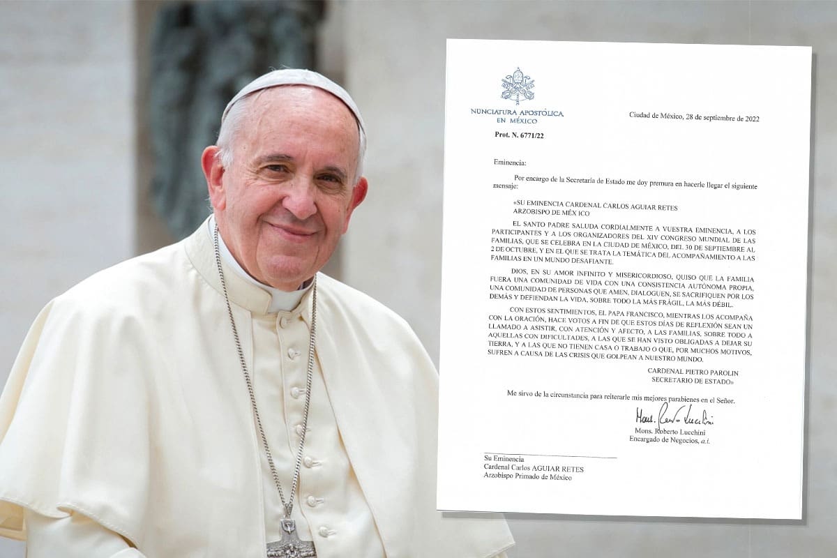El Papa Francisco envió una carta las familias mexicanas con motivo del XIV Congreso Mundial de las Fammilias
