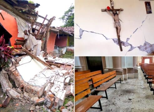SISMO: los daños en su iglesia no lo detuvieron; salió a ayudar a sus fieles