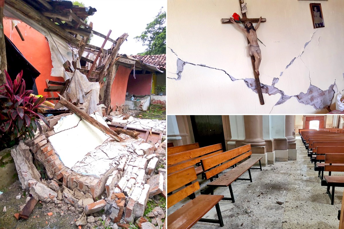 SISMO: los daños en su iglesia no lo detuvieron; salió a ayudar a sus fieles