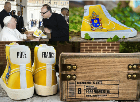 '¡Wow!', dijo el Papa Francisco al ver sus Nike personalizados