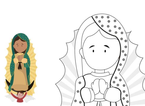 Imagen de la Virgen de Guadalupe para colorear