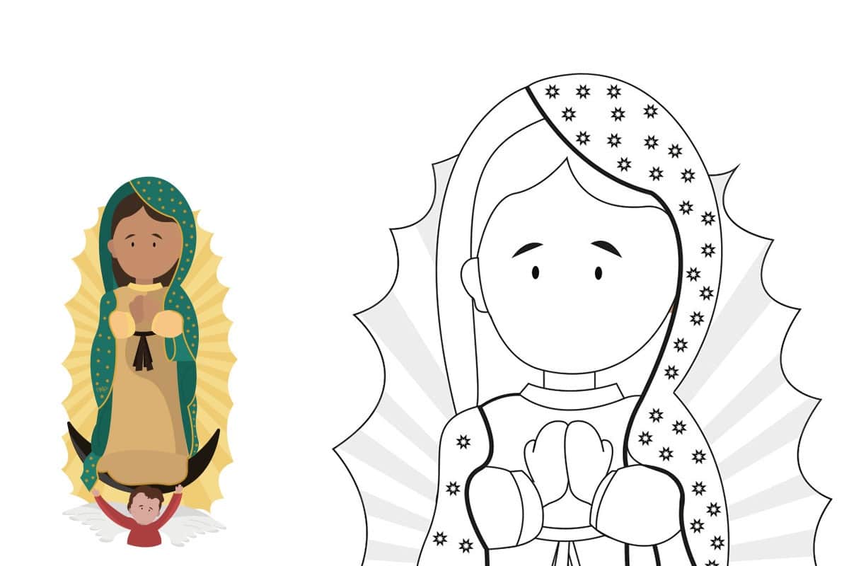Imagen de la Virgen de Guadalupe para colorear / Desde la fe