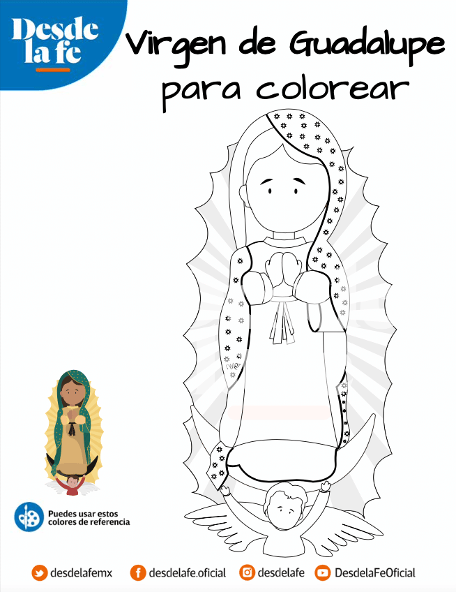 Imagen de la Virgen de Guadalupe para colorear / Desde la fe