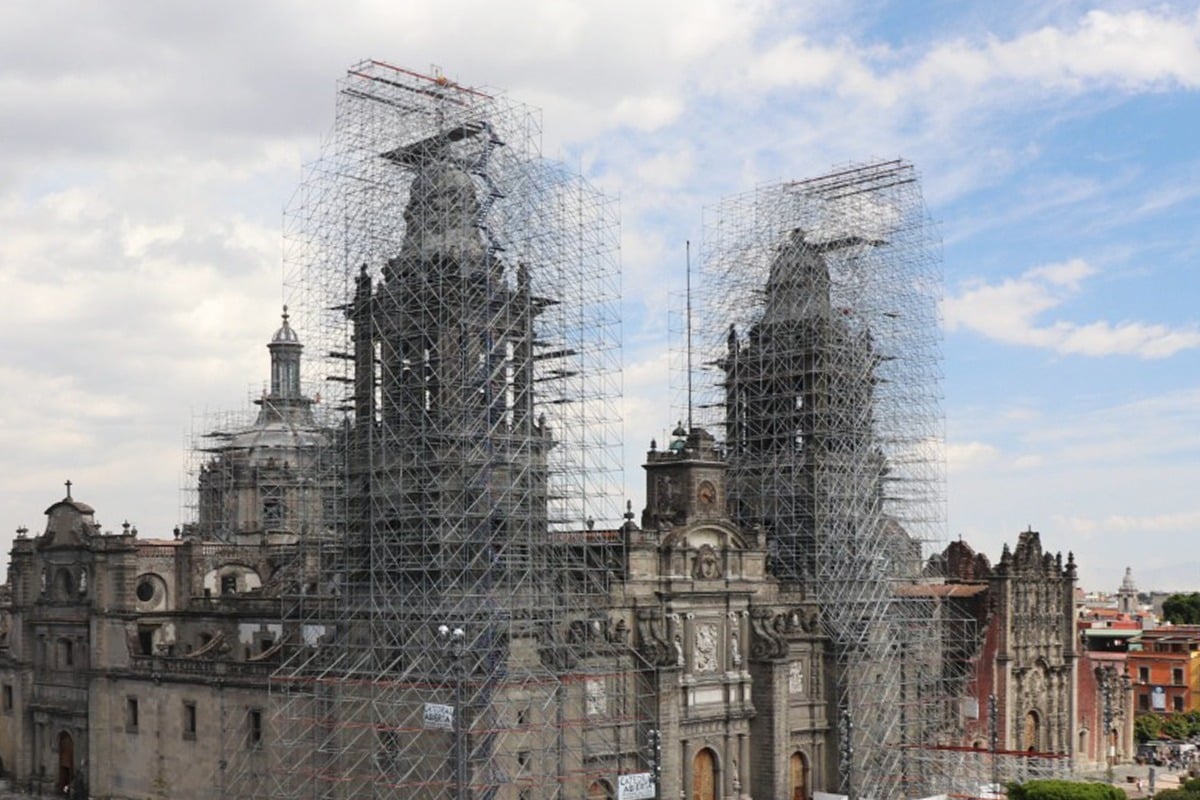 Tras los sismos de 2017, la Catedral de México ha estado en restauración.