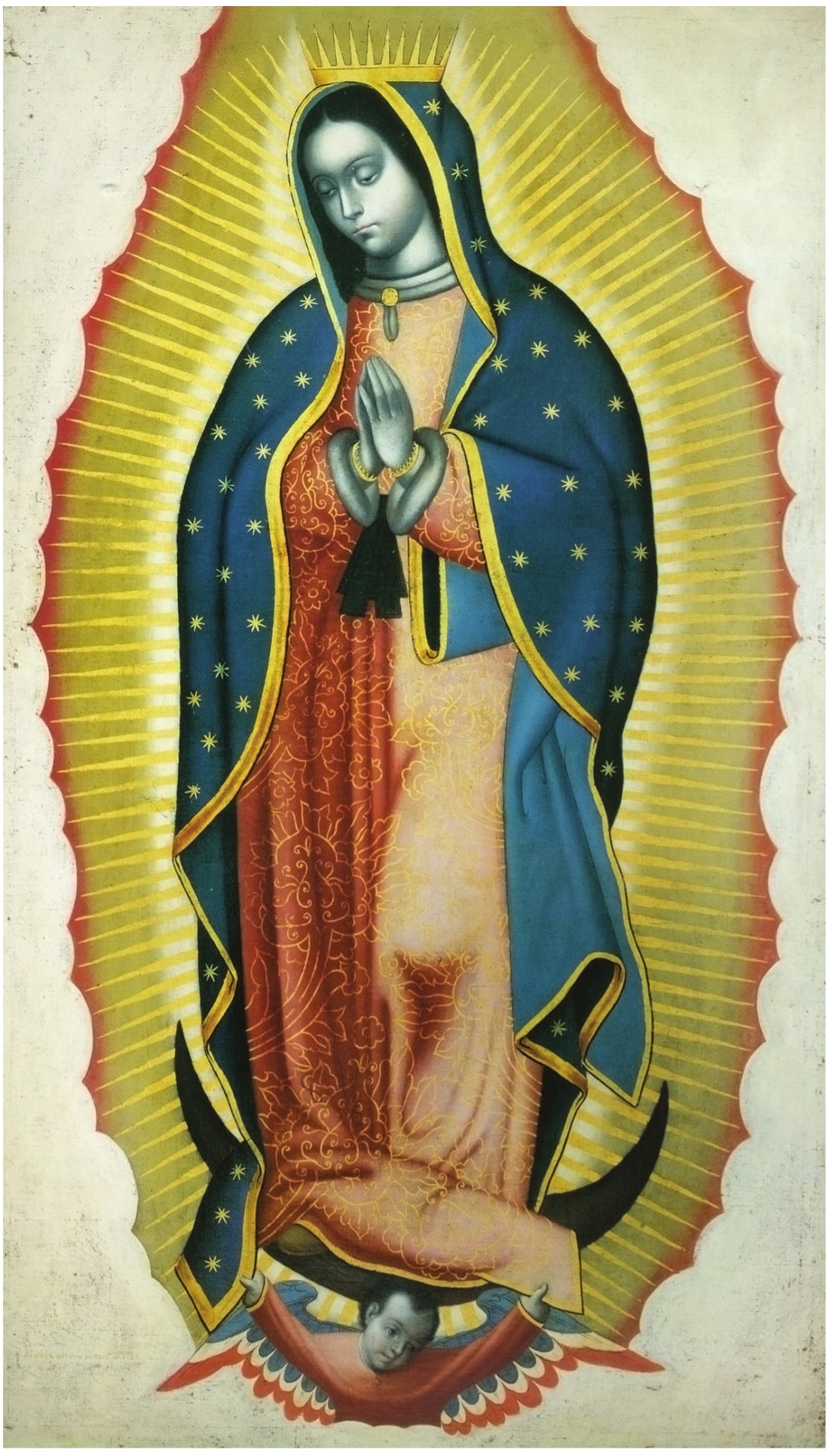 Reproducción de la Virgen de Guadalupe de Miguel Cabrera