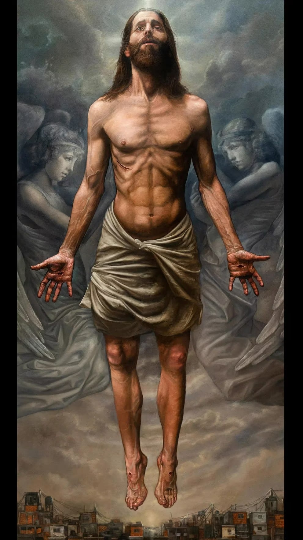 Pintura del Cristo Resucitado del artista plástico Ricardo Celma que sorprendió al Papa Francisco