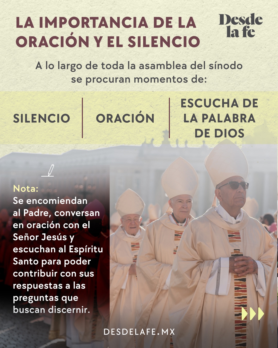 Sínodo de la Sinodalidad, importancia de la oración y el silencio