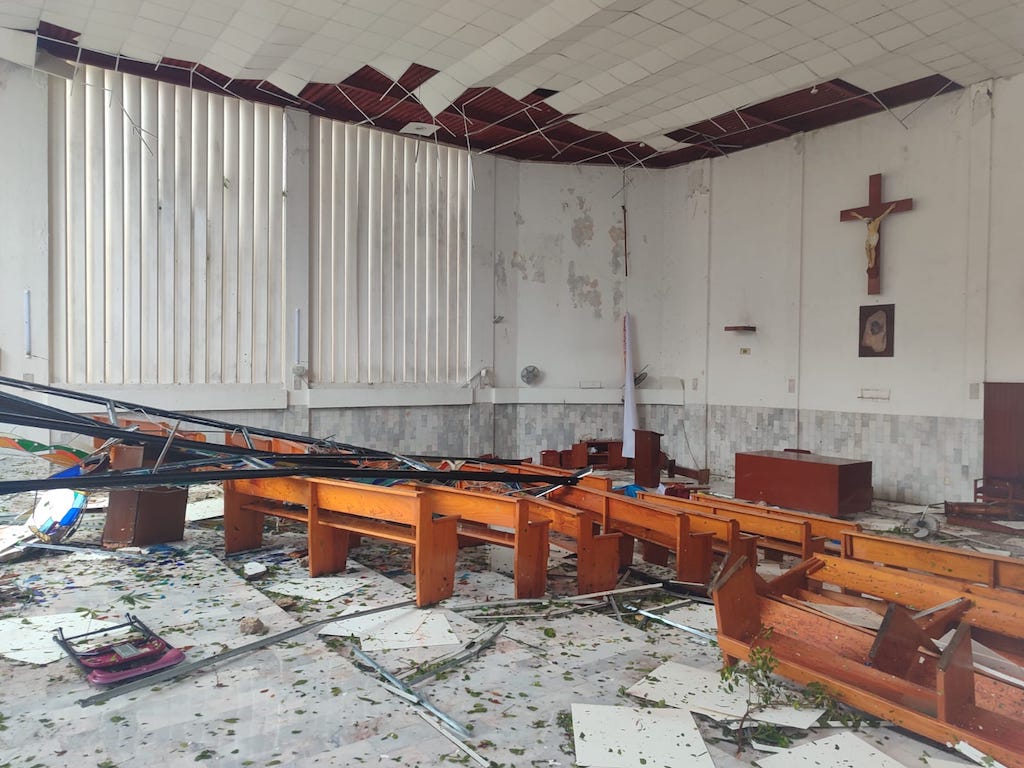 Fotografía del Seminario del Buen Pastor de la Arquidiócesis de Acapulco tras el huracán Otis / Foto: Seminario de Acapulco