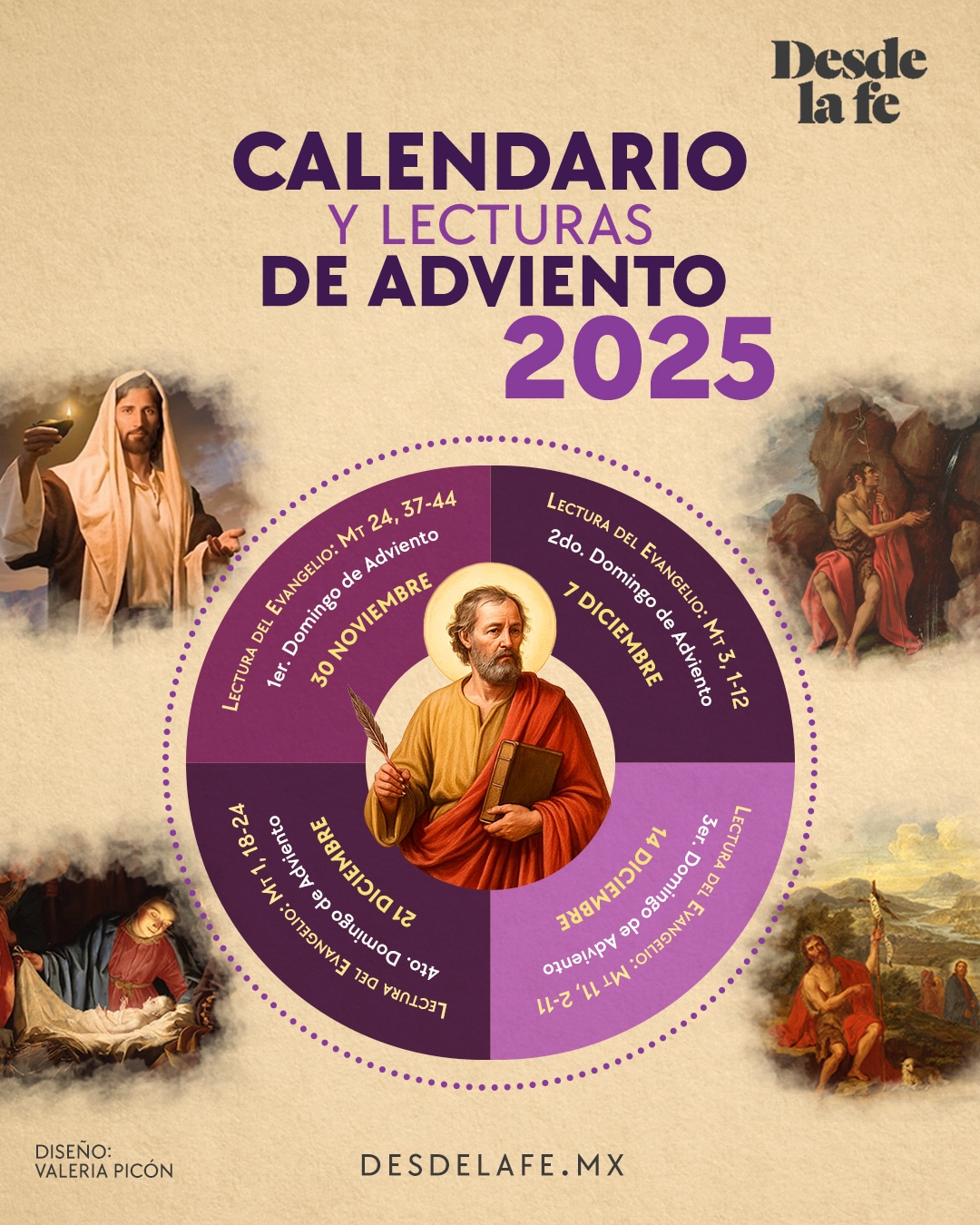 Calendario y lecturas de Adviento 2025