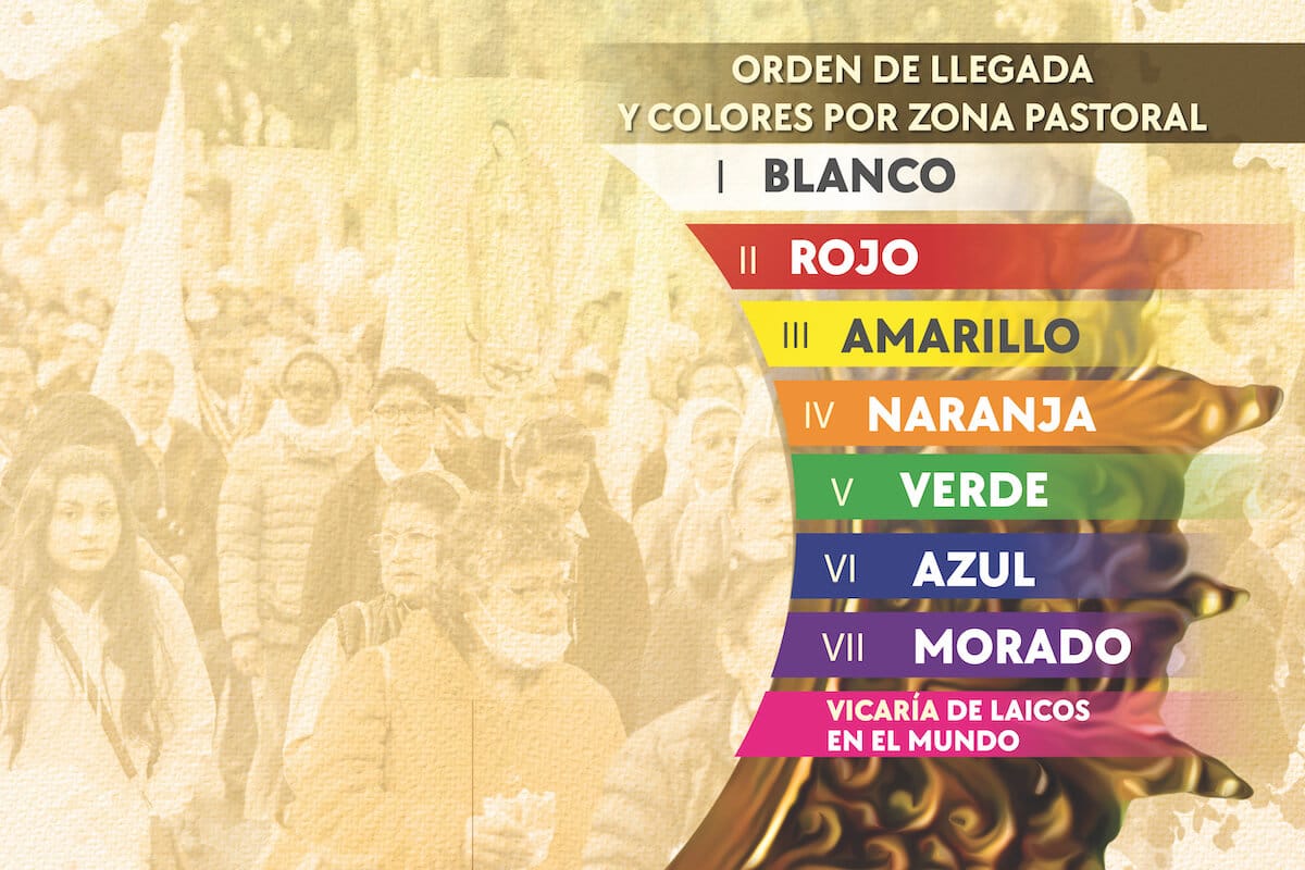 Colores de la peregrinación de la Arquidiócesis Primada de México.