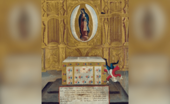 ¿Por qué hay un hombre de cabeza y una telaraña en este exvoto de la Virgen de Guadalupe?