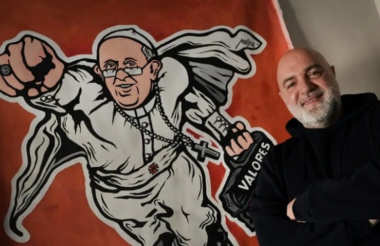 La historia de la caricatura del Papa Francisco como súper héroe